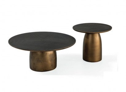 Coffee table set 2x round living room table stainless steel luxury gold 2-piece tables